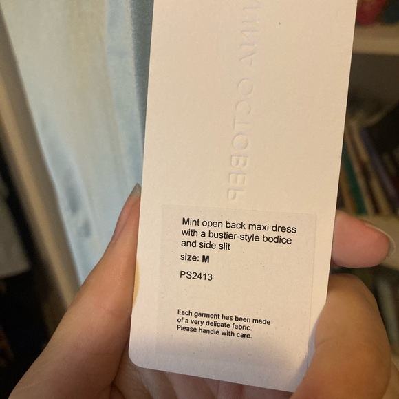 nwot anna october formal dress blue green - Picture 5 of 5